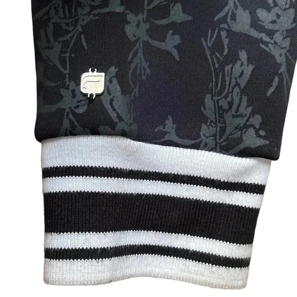 FABLETICS Tia Bomber Jacket Size M Black Neoprene Floral Print Pockets M… - Picture 5 of 11